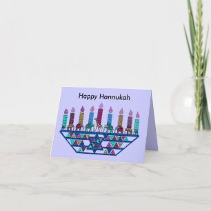 Tarjeta Festiva Cartas Menorah de la estrella del elefante