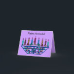 Tarjeta Festiva Cartas Menorah de la estrella del elefante<br><div class="desc">Ilustracion gráfico de un elefante,  jirafa,  y diseño de la estrella de David menorah.</div>