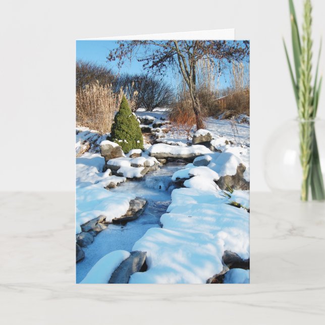 Tarjeta Festiva Cartas - Navidades: Encantadora escena de nieve co (Anverso)