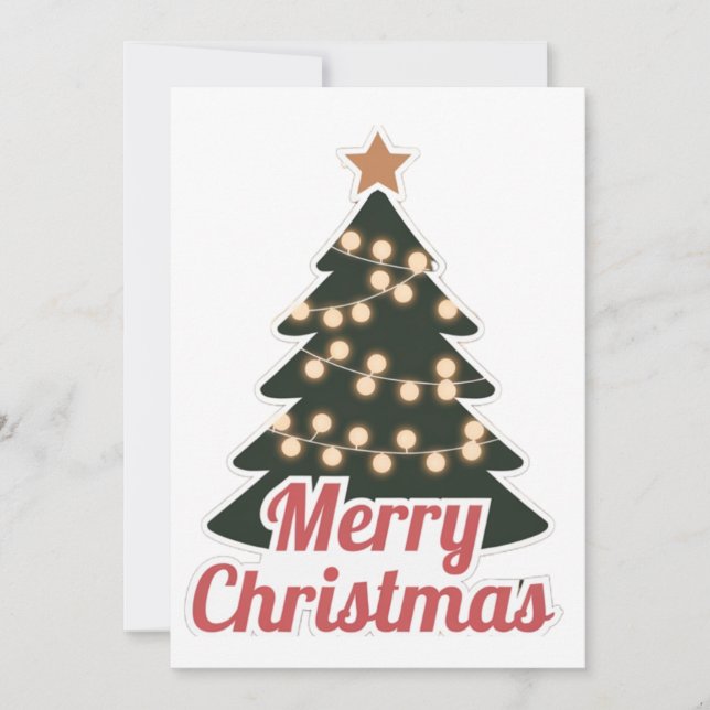 Tarjeta Festiva Cartas navideñas de Feliz Navidad: Nuevo y alegre  (Anverso)