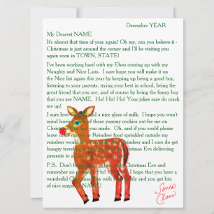 Tarjeta Festiva Cartas personalizadas de renos de Santa