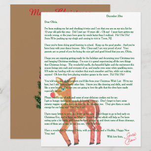 Tarjeta Festiva Cartas Personalizadas de Santa Reno Ciervo