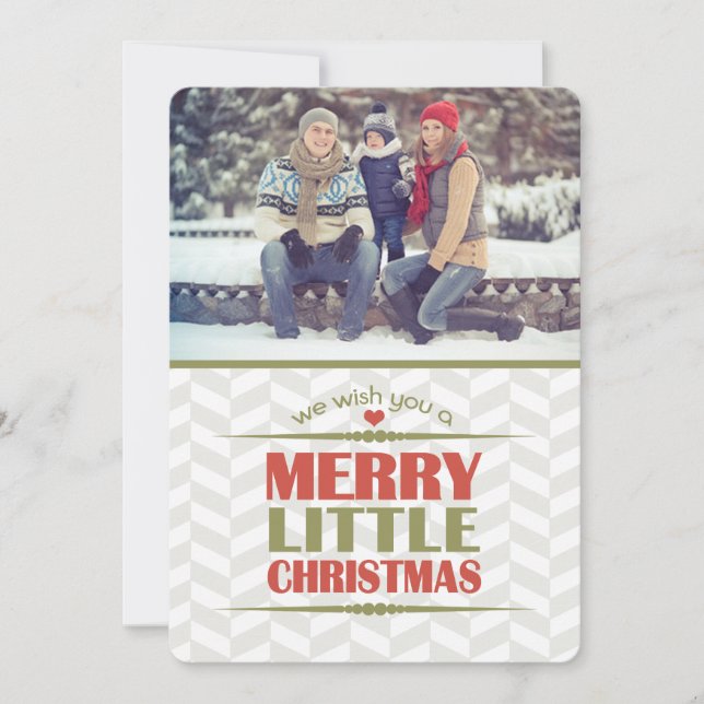 Tarjeta Festiva Cartas planas con fotos de Navidades pequeños de F (Anverso)