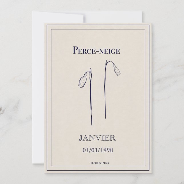 Tarjeta Festiva Carte cadeau fleur de naissance personnalisable  (Anverso)