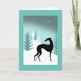 Tarjeta Festiva Carte de voeux Greyhound sous la neige