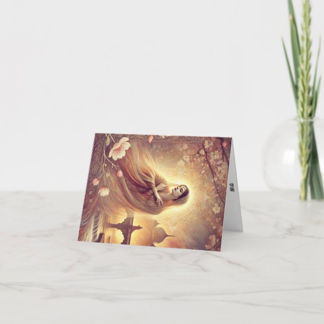 Tarjeta Festiva Carte de vœux prénom féminin chinois Li-Na (Anverso)