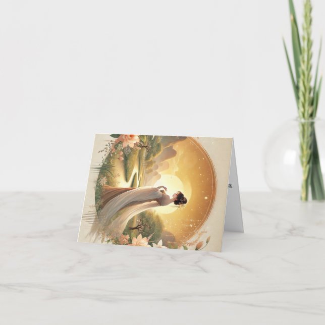 Tarjeta Festiva Carte de vœux prénom féminin chinois Liu. (Anverso)