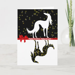 Tarjeta Festiva Carte de vœux Saluki YIN
