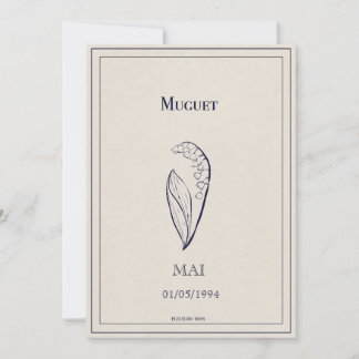 Tarjeta Festiva Carte fleur de naissance du mois de mai muguet