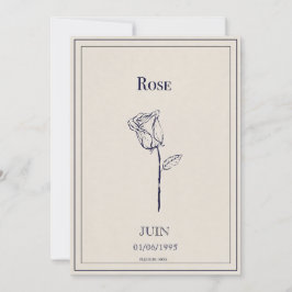 Tarjeta Festiva Carte fleur de naissance mois de juin rose
