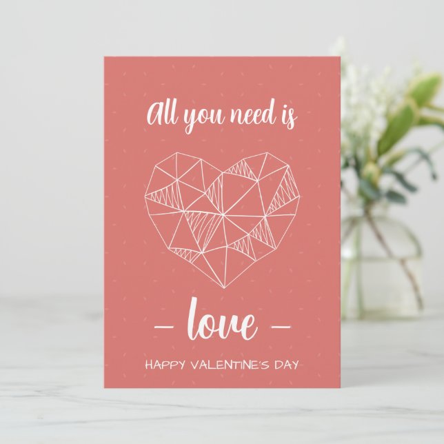 Tarjeta Festiva Carte Romantique Personnalisée Saint-Valentin (Anverso de pie)
