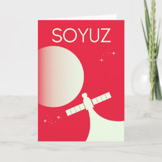 Tarjeta Festiva cartel de arte espacial Soyuz