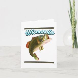 Tarjeta Festiva Cartel de pesca de Wisconsin