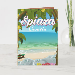 Tarjeta Festiva Cartel de vacaciones en la playa Spiaza Croacia