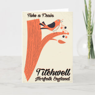 Tarjeta Festiva Cartel de viaje a la playa de Titchwell Norfolk