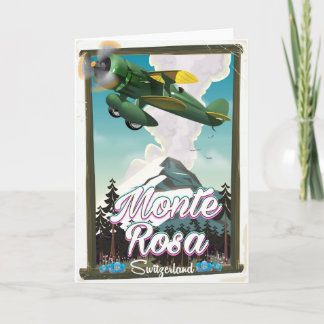 Tarjeta Festiva cartel de viaje a Monta Rosa Suiza