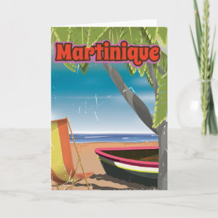 Tarjeta Festiva Cartel de viaje antiguo de Martinica