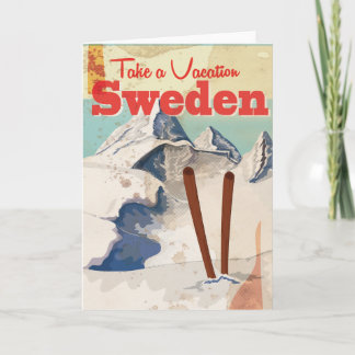 Tarjeta Festiva Cartel de viaje de la vieja Suecia