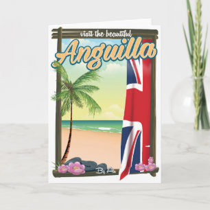Tarjeta Festiva Cartel de viaje del Territorio Británico de Anguil