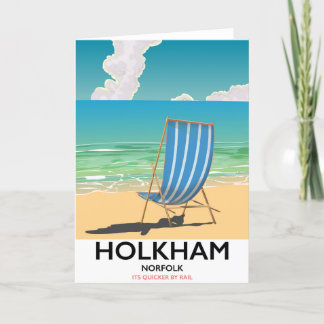 Tarjeta Festiva Cartel de viaje en la playa de Holkham Norfolk