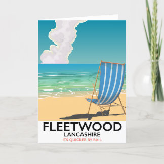 Tarjeta Festiva Cartel de viaje por la costa de Lancashire Fleetwo