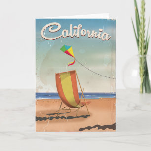 Tarjeta Festiva Cartel de viaje vintage de Long Beach California