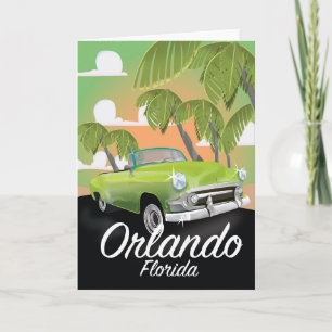 Tarjeta Festiva Cartel de viaje vintage de Orlando Florida