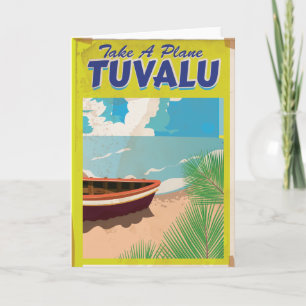 Tarjeta Festiva Cartel de viaje vintage de Tuvalu