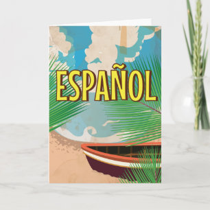 Tarjeta Festiva cartel de viaje vintage en español