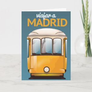 Tarjeta Festiva Cartel vintage de vacaciones Viajar a Madrid