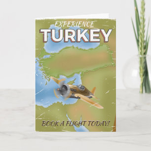 Tarjeta Festiva Cartel vintage de viaje a Turquía