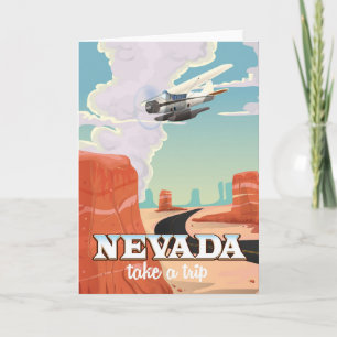 Tarjeta Festiva Cartel vintage de viaje por el estado de Nevada