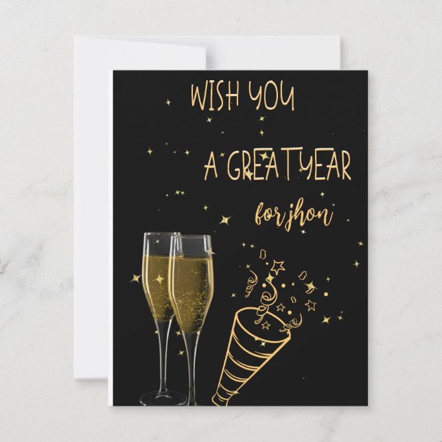 Tarjeta Festiva Cartes Pour Fêtes Annuelles elegante escrito a man (Anverso)