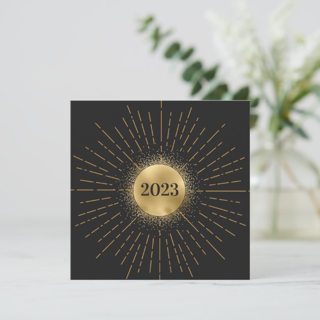 Tarjeta Festiva Cartes Pour Fêtes Annuelles Happy New Year Moderne (Anverso de pie)