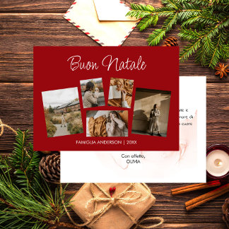 Tarjeta Festiva Cartolina di Natale Collage di Foto Festivo