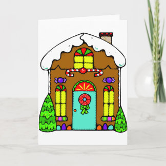 Tarjeta Festiva Casa de Gingerbread