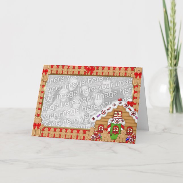 Tarjeta Festiva Casa de Gingerbread (Anverso)