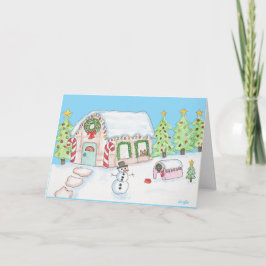 Tarjeta Festiva Casa de los navidades Gingerbread