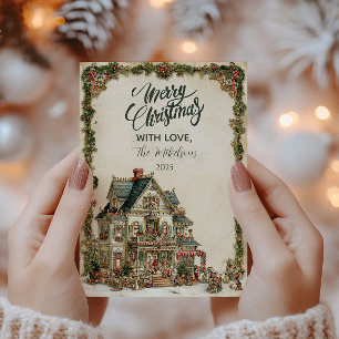 Tarjeta Festiva Casa de Navidades de Victoria