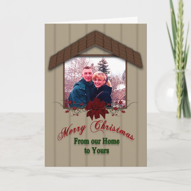 Tarjeta Festiva Casa de navidades - FOTO INSERTAR (Anverso)