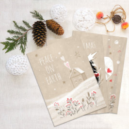 Tarjeta Festiva Casa de Navidades rusos en nieve