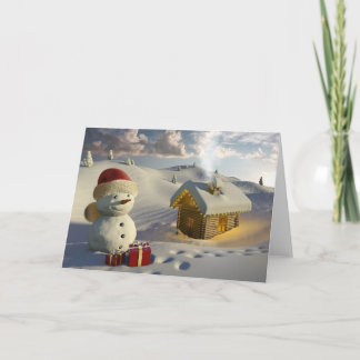 Tarjeta Festiva Casa de registro en la nieve de los Navidades