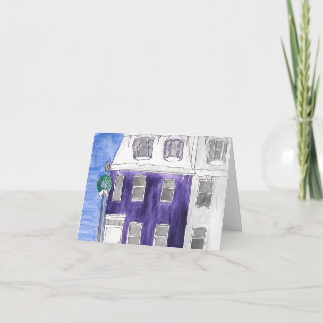 Tarjeta Festiva Casa de vacaciones con corona  (Anverso)