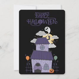 Tarjeta Festiva Casa embrujada del Gótico Pastel de Halloween
