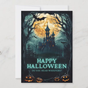 Tarjeta Festiva Casa Embrujada Feliz Halloween