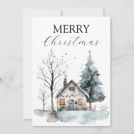 Tarjeta Festiva Casa en la nieve