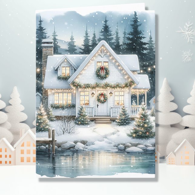 Tarjeta Festiva Casa festiva bonito en Navidades congelados del la (Subido por el creador)