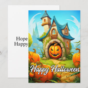 Tarjeta Festiva Casa festiva embrujada   Feliz Halloween