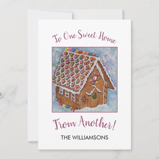 Tarjeta Festiva Casa Sweet Gingerbread (Anverso)