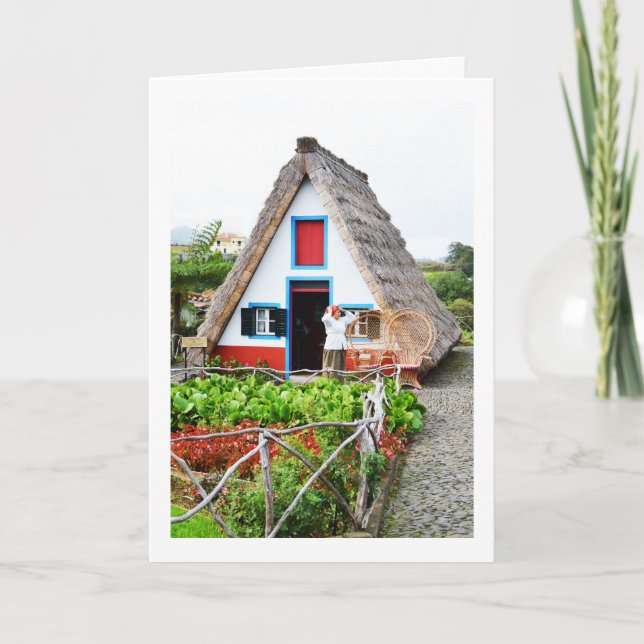 Tarjeta Festiva Casa tradicional de Santana (Anverso)